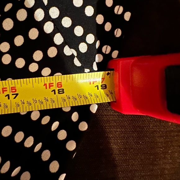 London Times Black & White Polkadots Midi Short Sleeves Empire Dress Waist SZ 8 - Picture 10 of 11